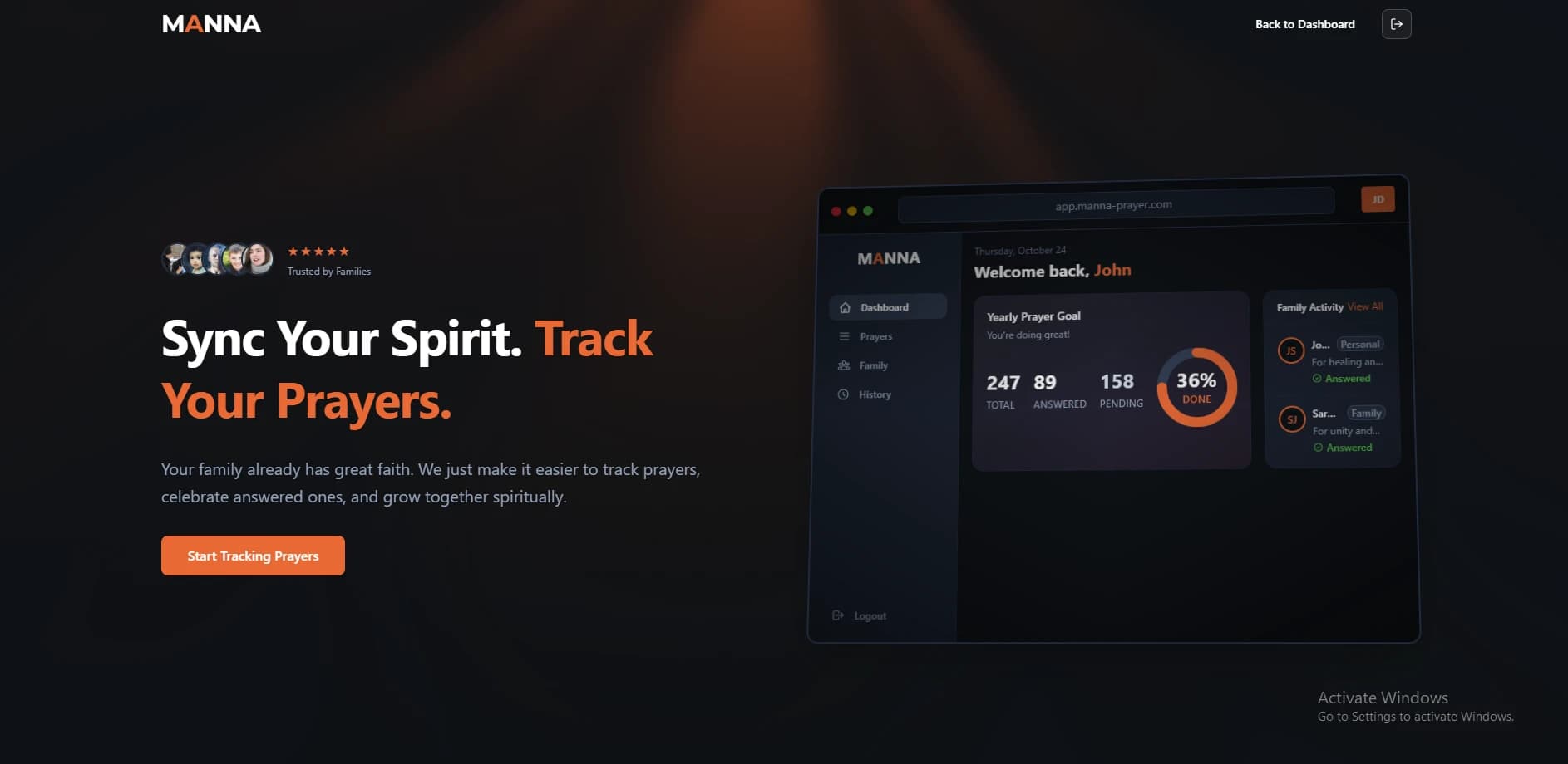 Manna - Yearly goals and family prayer tracking app that uses Claude AI to extract prayers from handwritten images, with automated email reminders powered by Trigger.