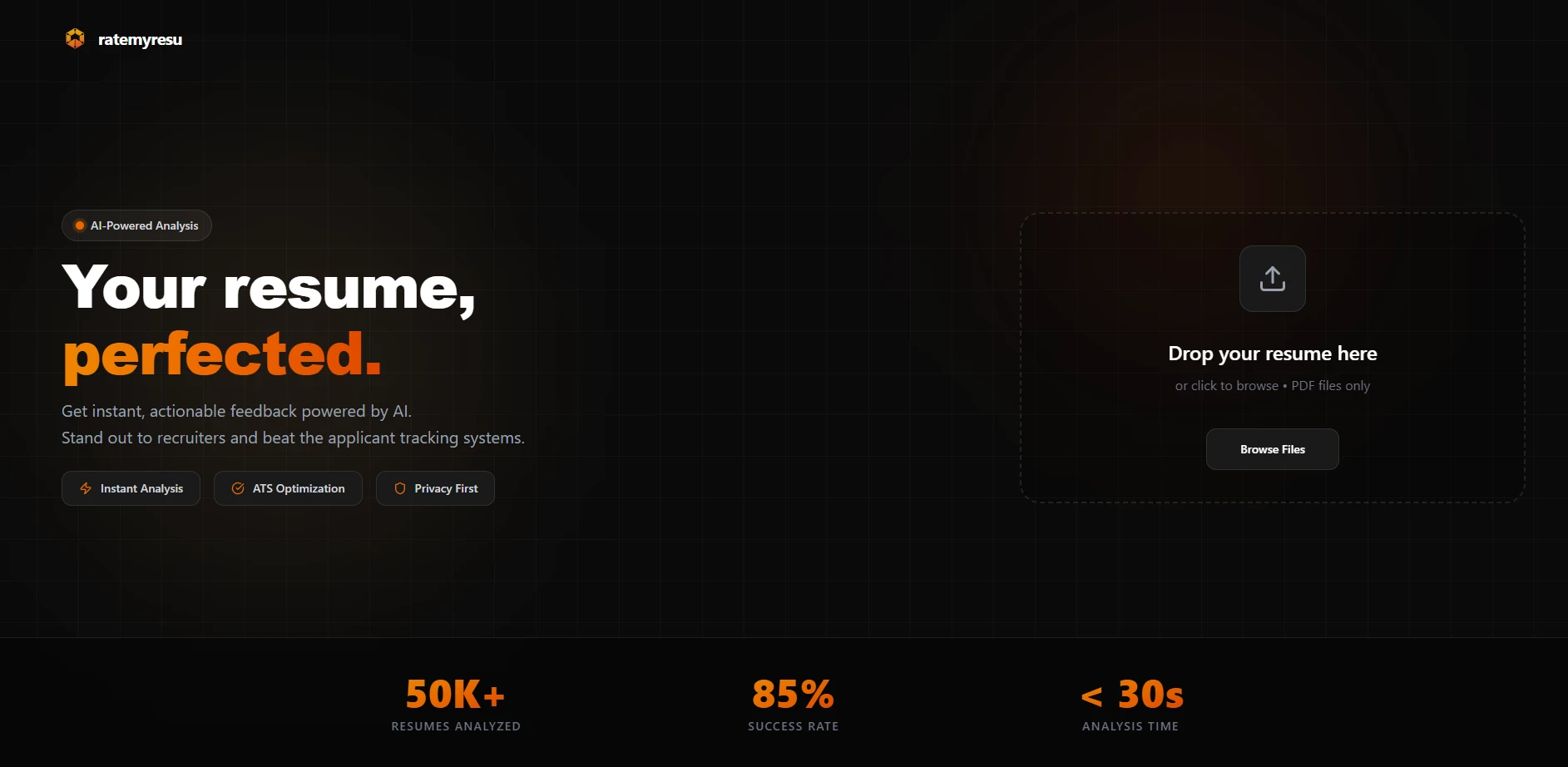 ratemyresu - AI-powered web app that analyzes resumes, generates a quality score, and provides actionable suggestions for improvement.